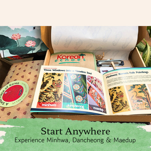 Korean Echoes Art & Mindfulness Kit: A Creative Journey Through Minhwa, Dancheong & Maedeup
