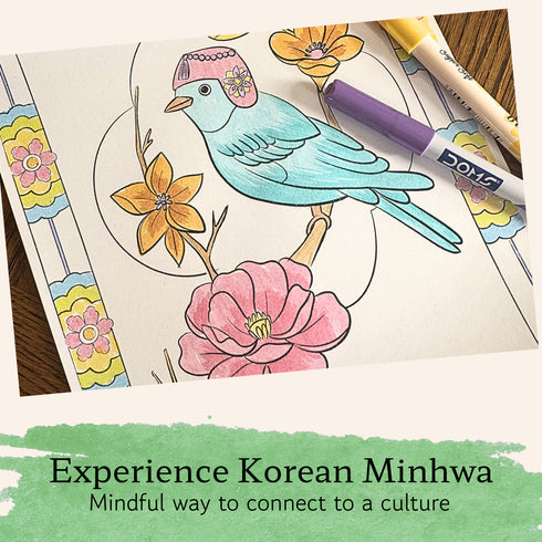 Korean Echoes Art & Mindfulness Kit: A Creative Journey Through Minhwa, Dancheong & Maedeup