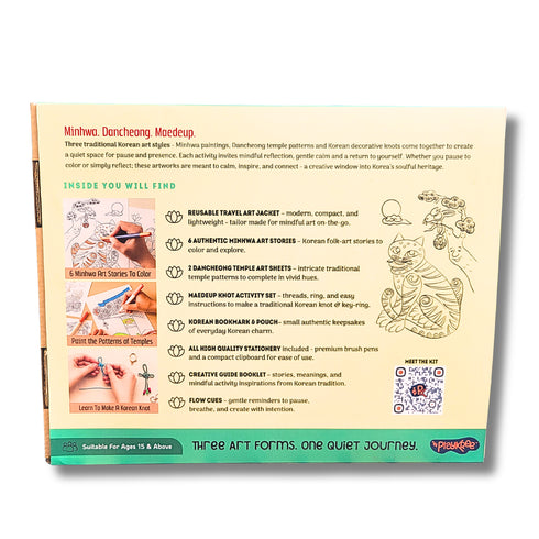 Korean Echoes Art & Mindfulness Kit: A Creative Journey Through Minhwa, Dancheong & Maedeup